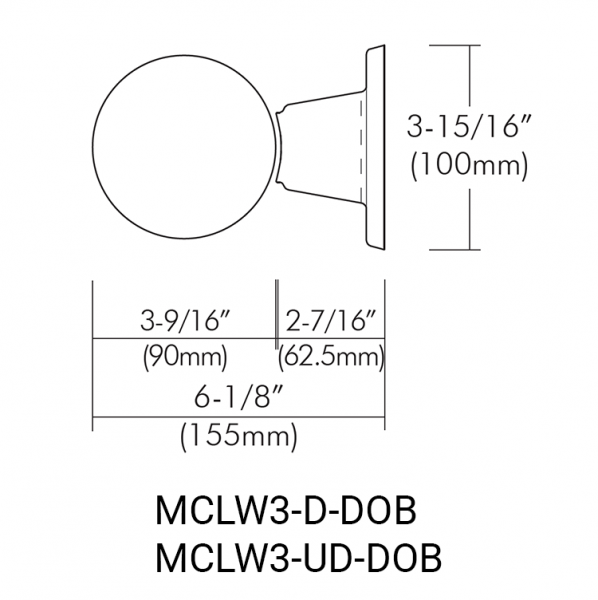 MCLW3-D-DOB, MCLW3-UD-DOB Linedrawing