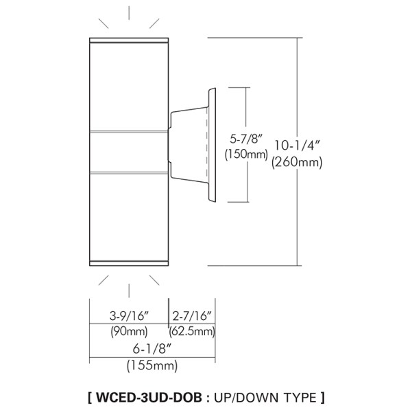 MCLW3-D-DOB, MCLW3-UD-DOB Linedrawing